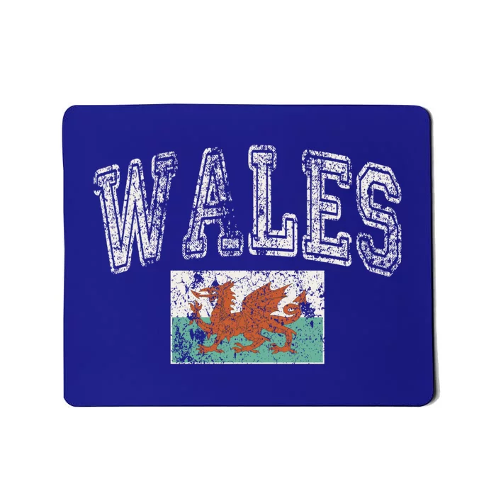 Vintage Retro Faded Wales Flag Welsh Pride Gift Mousepad