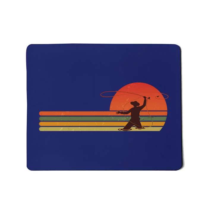 Vintage Retro Fly Fisherman Fishing Fan Mousepad