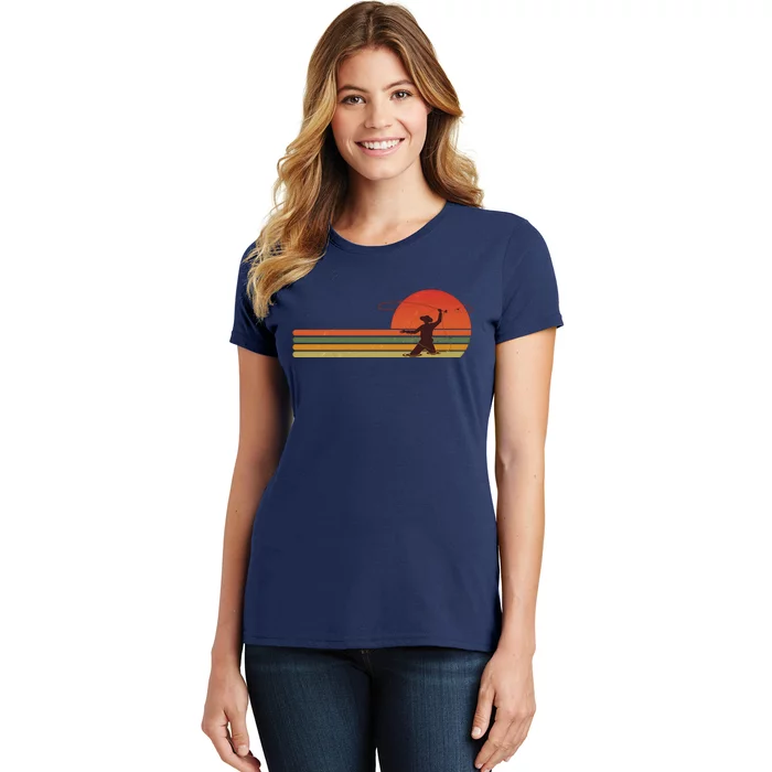 Vintage Retro Fly Fisherman Fishing Fan Women's T-Shirt