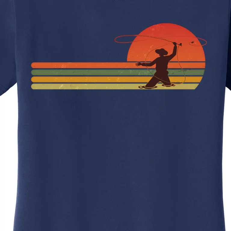 Vintage Retro Fly Fisherman Fishing Fan Women's T-Shirt