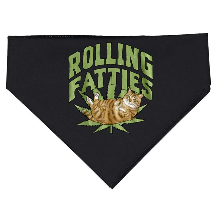 Vintage Rolling Fatties Cat Retro Kitty Kitten Meow USA-Made Doggie Bandana