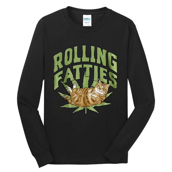 Vintage Rolling Fatties Cat Retro Kitty Kitten Meow Tall Long Sleeve T-Shirt