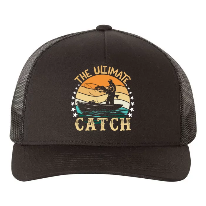 Vintage Retro Fishing Graphic Yupoong Adult 5-Panel Trucker Hat