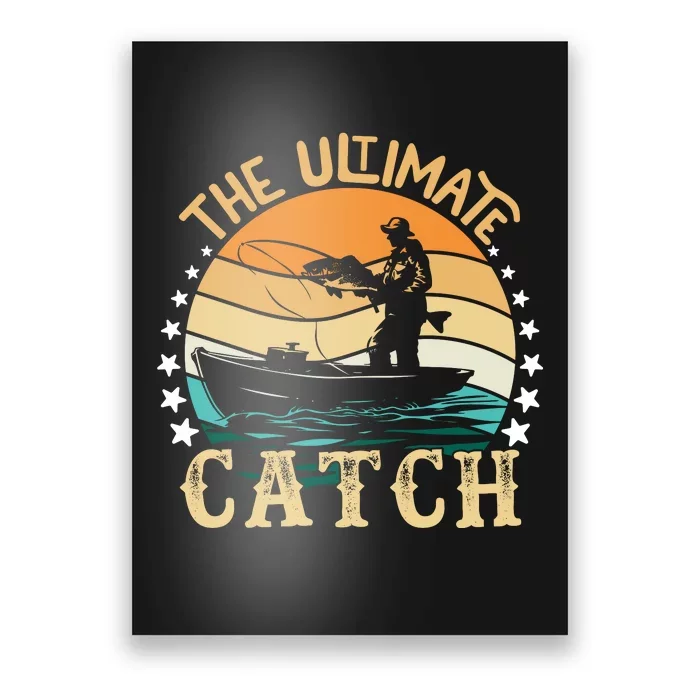 Vintage Retro Fishing Graphic Poster