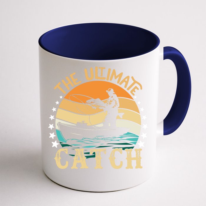 Vintage Retro Fishing Graphic Front & Back Coffee Mug