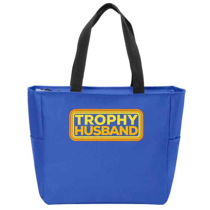 Vintage Retro Funny Trophy Husband Art Zip Tote Bag