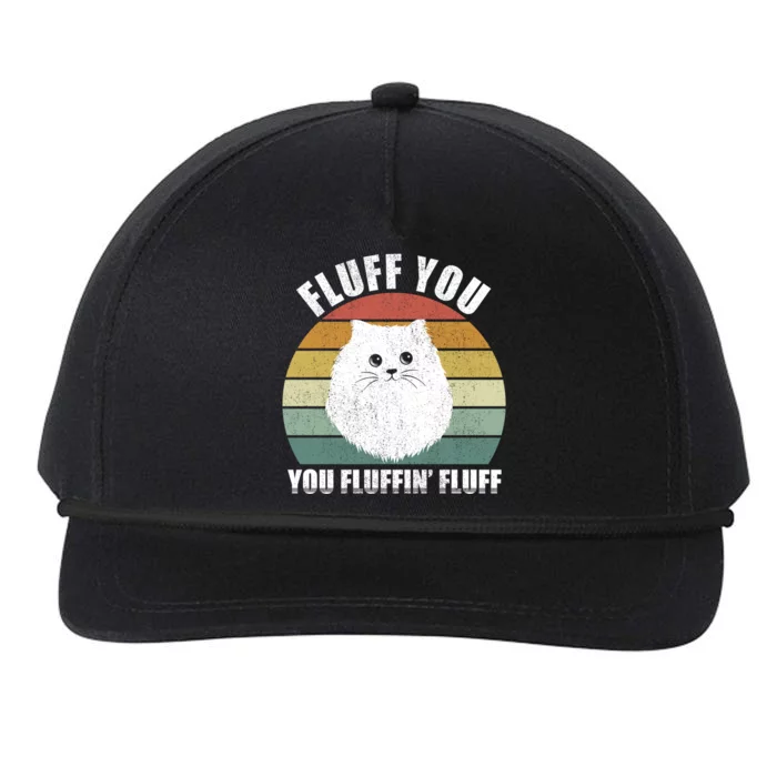 Vintage Retro Fluff You You Fluffin' Fluff Funny Cat Kitten Meaningful Gift Snapback Five-Panel Rope Hat