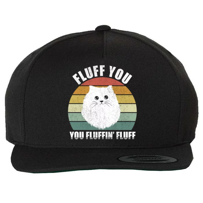 Vintage Retro Fluff You You Fluffin' Fluff Funny Cat Kitten Meaningful Gift Wool Snapback Cap