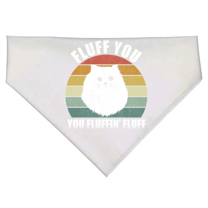 Vintage Retro Fluff You You Fluffin' Fluff Funny Cat Kitten Meaningful Gift USA-Made Doggie Bandana