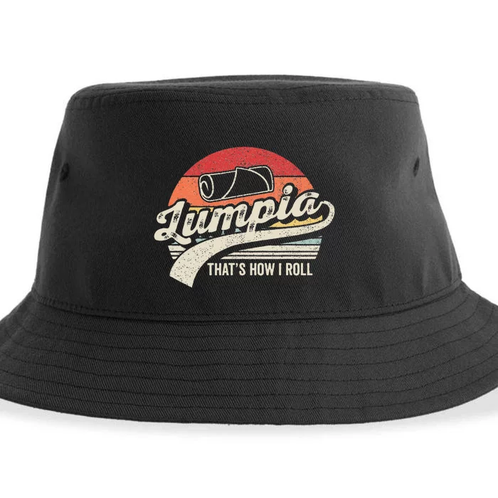 Vintage Retro Filipino Pride Lumpia This Is How I Roll Food Sustainable Bucket Hat