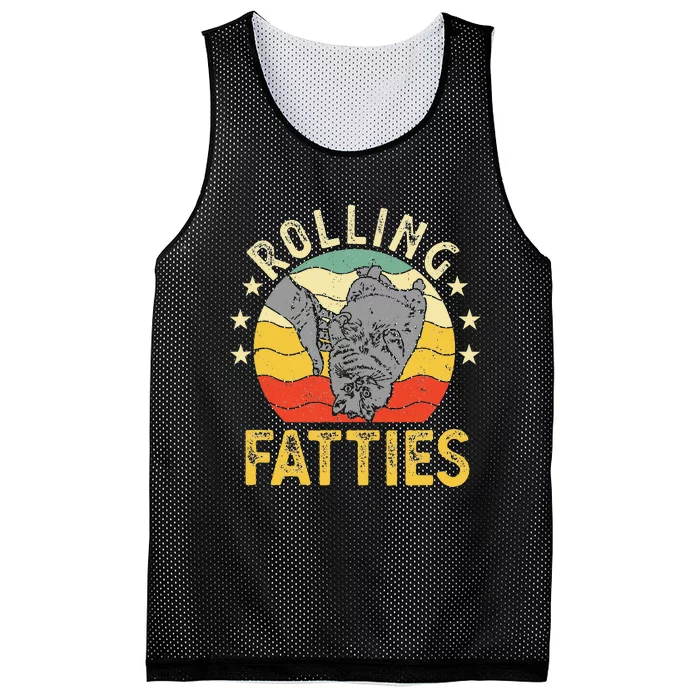 Vintage Rolling Fatties Cat Retro Kitty Kitten Meow Lover Mesh Reversible Basketball Jersey Tank