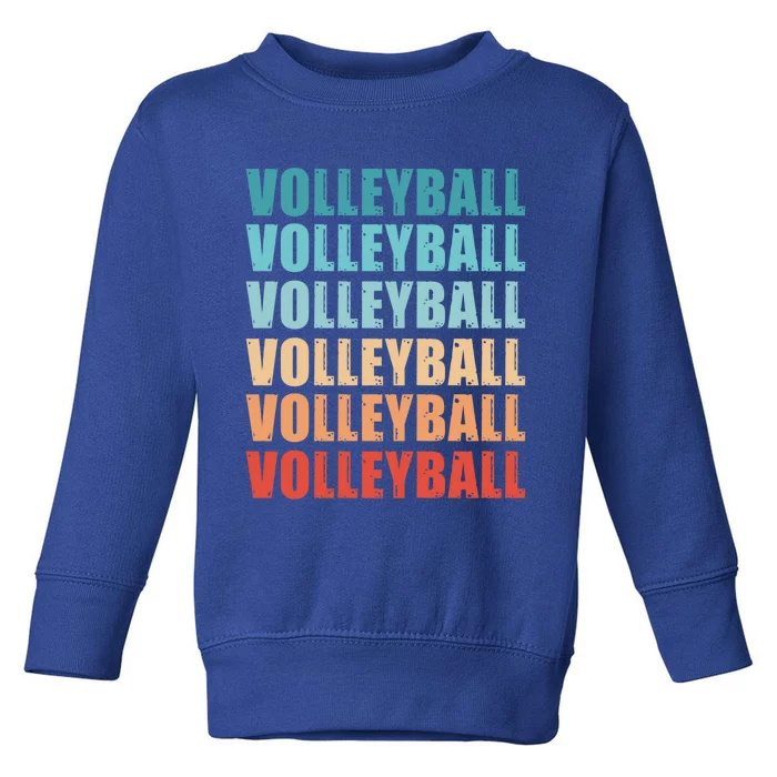 Volleyball Retro Fathers Day Vintage Gift Toddler Sweatshirt