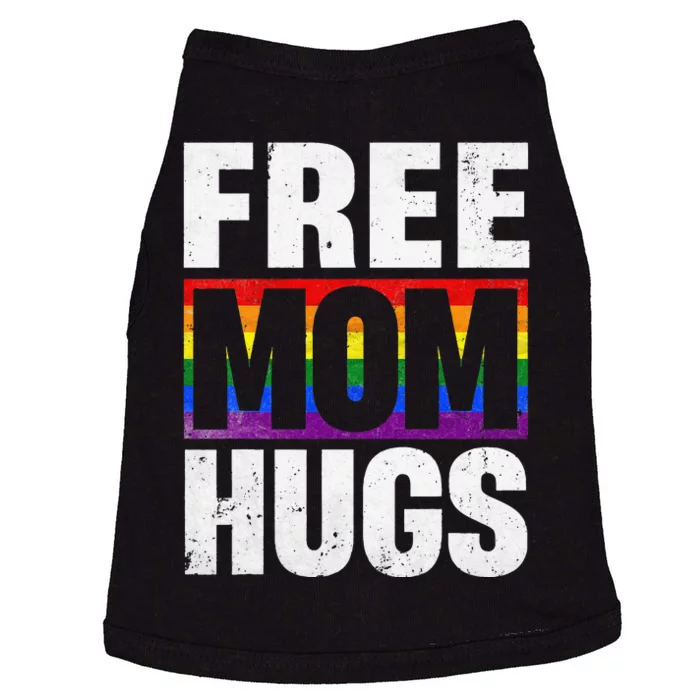 Vintage Retro Free Mom Hugs Rainbow LGBT Pride Gay Lesbian Doggie Tank