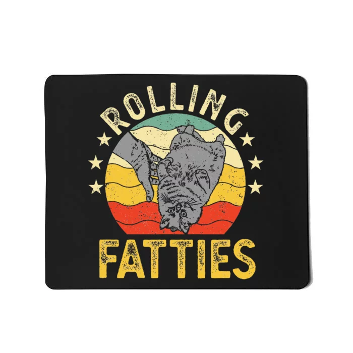 Vintage Rolling Fatties Cat Retro Kitty Kitten Meow Lover Mousepad