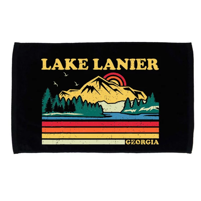 Vintage Retro Family Vacation Georgia Lanier Lake Microfiber Hand Towel