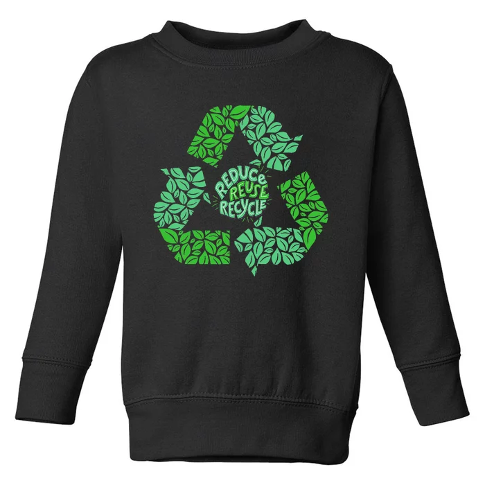 Vintage Recycling Gift Earth Day Recycle Toddler Sweatshirt