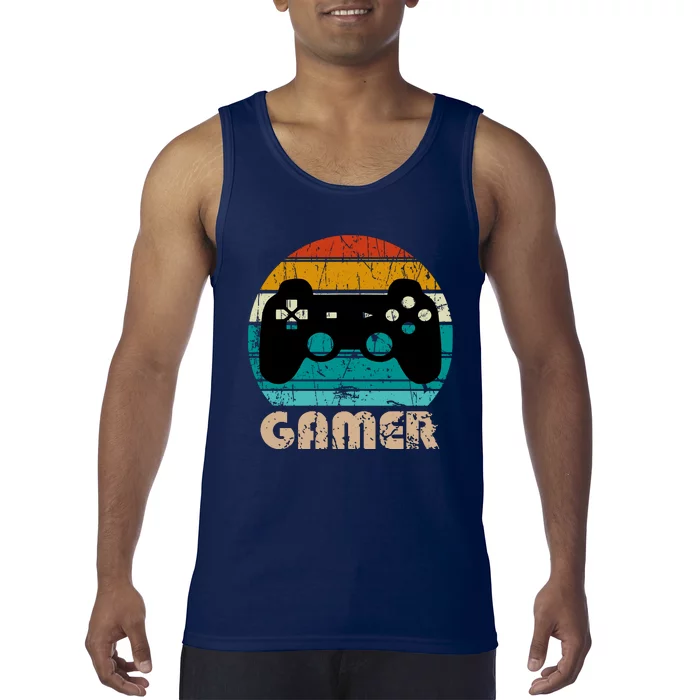 Vintage Retro Gamer Video Games Player Gaming Boys Teens Tank Top