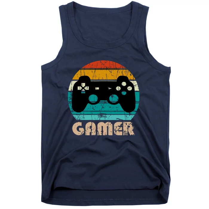 Vintage Retro Gamer Video Games Player Gaming Boys Teens Tank Top