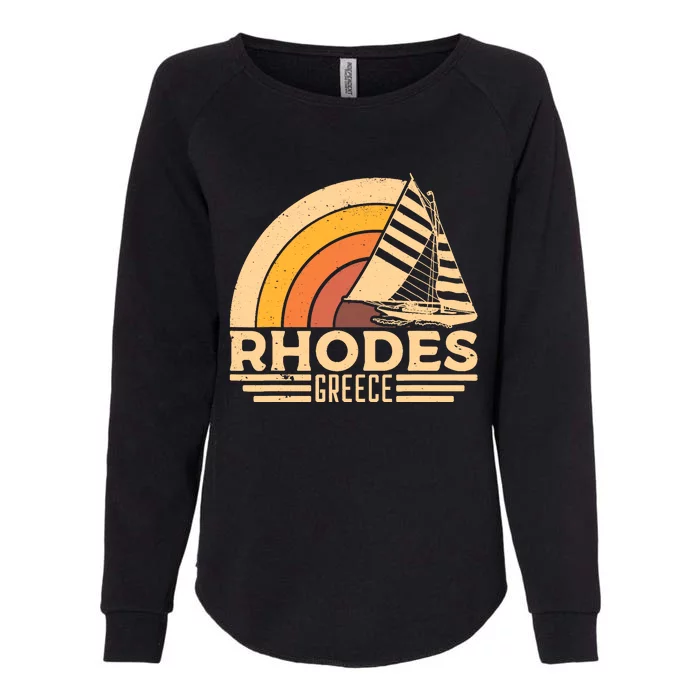 Vintage Rhodes Greece Sailing Womens California Wash Sweatshirt