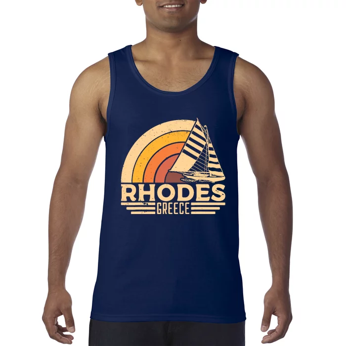 Vintage Rhodes Greece Sailing Tank Top