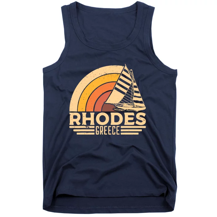 Vintage Rhodes Greece Sailing Tank Top