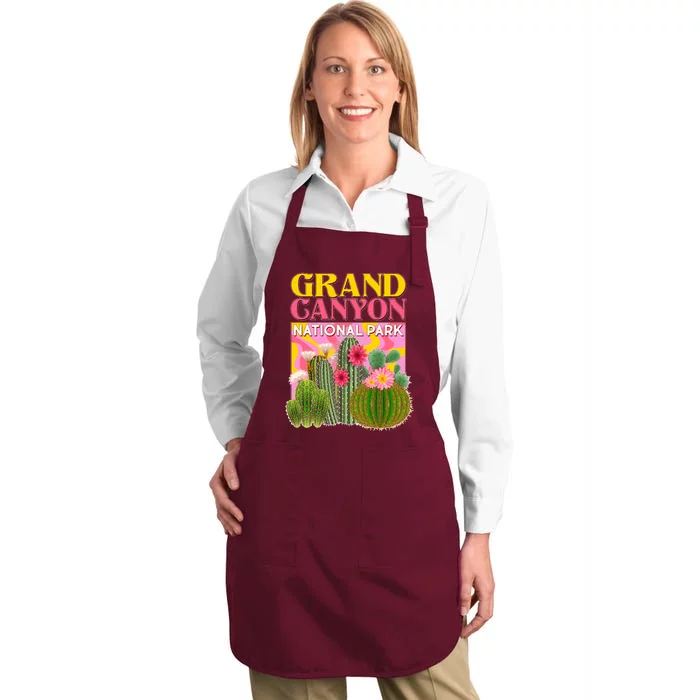 Vintage Retro Grand Canyon Travel Poster Full-Length Apron With Pocket