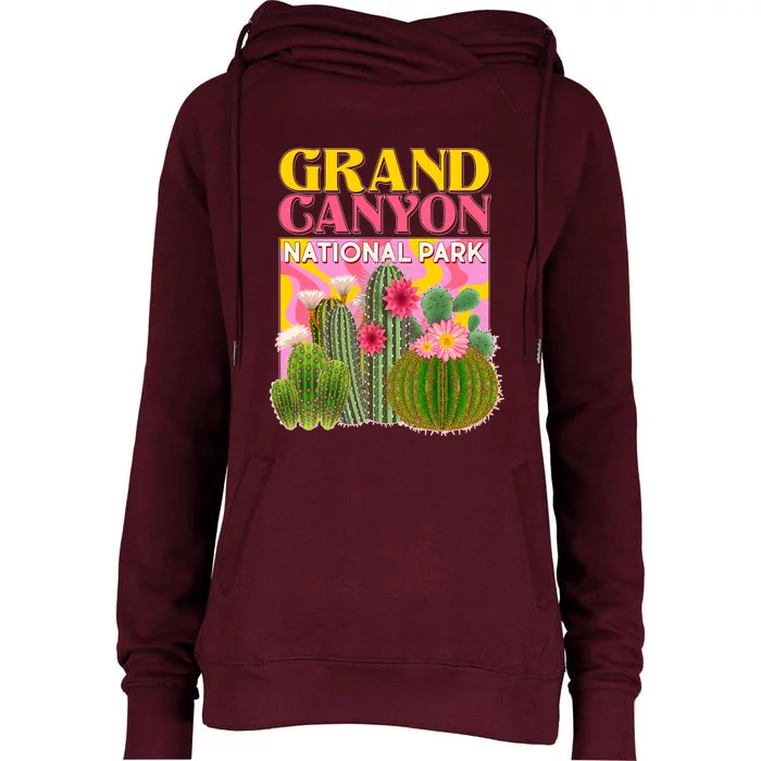 Vintage Retro Grand Canyon Travel Poster Womens Funnel Neck Pullover Hood