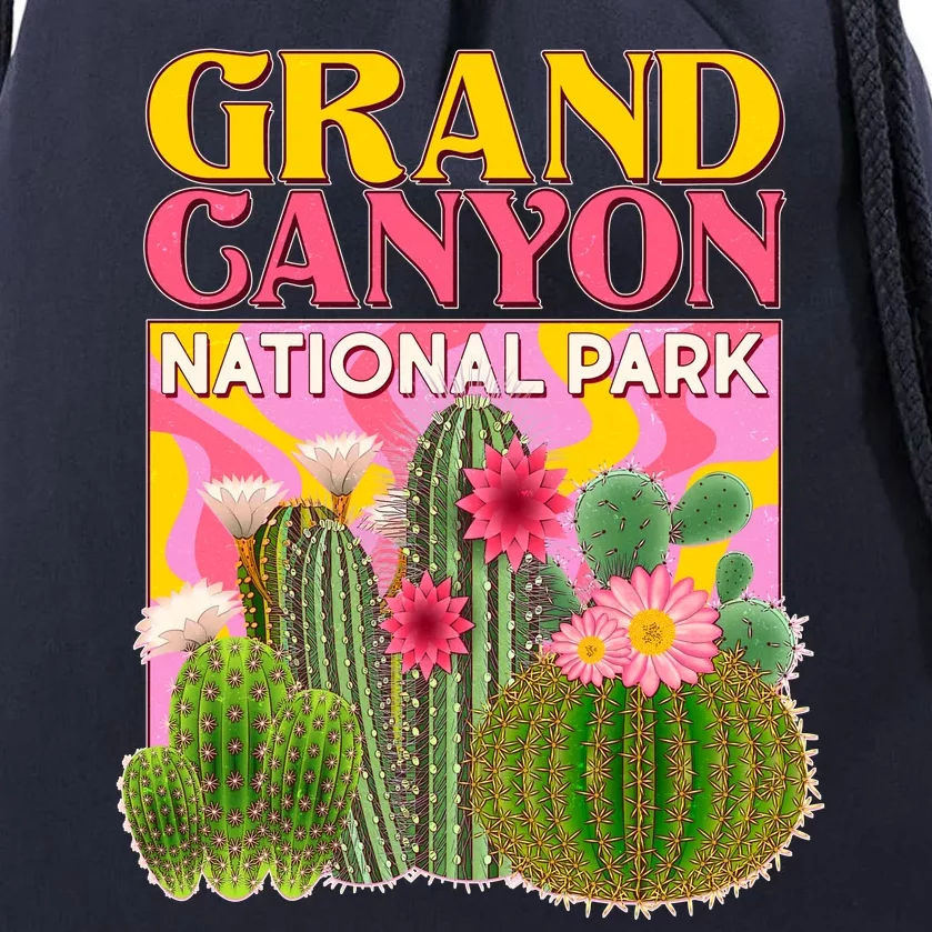 Vintage Retro Grand Canyon Travel Poster Drawstring Bag