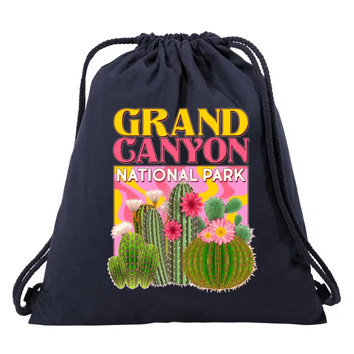 Vintage Retro Grand Canyon Travel Poster Drawstring Bag