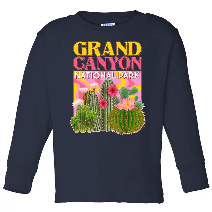 Vintage Retro Grand Canyon Travel Poster Toddler Long Sleeve Shirt