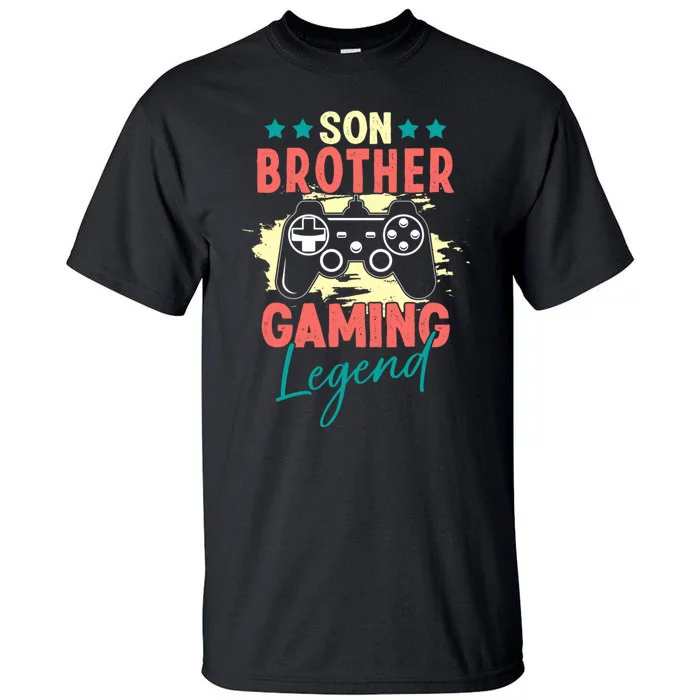 Vintage Retro Gamer Gift Son Brother Gaming Legend Tall T-Shirt