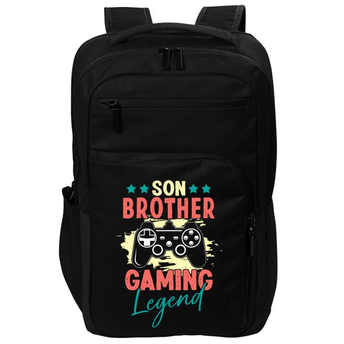 Vintage Retro Gamer Gift Son Brother Gaming Legend Impact Tech Backpack