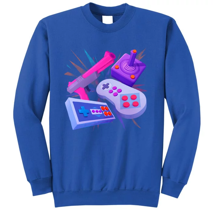 Vintage Retro Gaming Controllers Funny Cute Gift Tall Sweatshirt