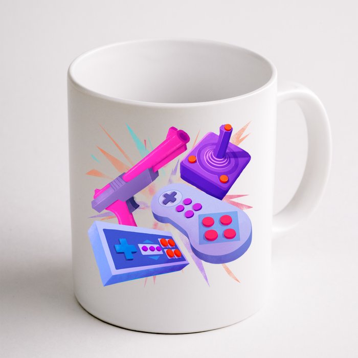 Vintage Retro Gaming Controllers Funny Cute Gift Front & Back Coffee Mug