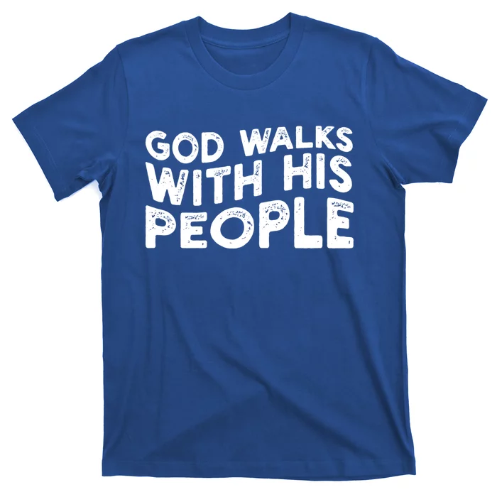 Vintage Retro God Walks With His People World Refugee Day Gift T-Shirt