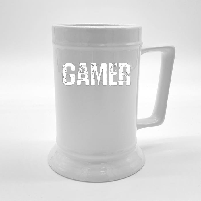 Vintage Retro Gamer Gaming Gift Front & Back Beer Stein