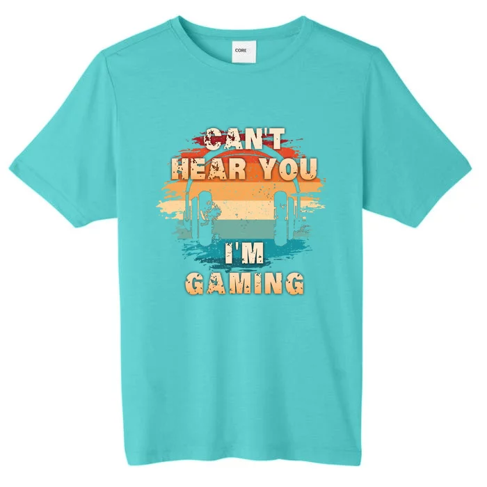 Vintage Retro Gamer Headset  Cant Hear You Im Gaming  Great Gift ChromaSoft Performance T-Shirt