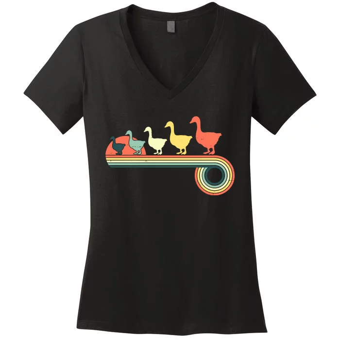 Vintage Retro Goose Women's V-Neck T-Shirt