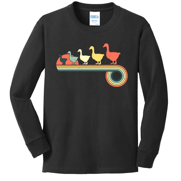 Vintage Retro Goose Kids Long Sleeve Shirt