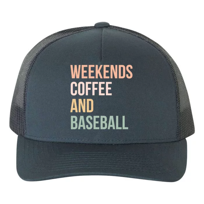 Vintage Retro Game Day Weekends Coffee And Baseball Yupoong Adult 5-Panel Trucker Hat