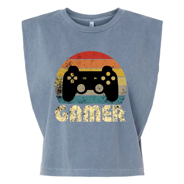 Vintage Retro Gamer Video Game Player Boys Teens Gift Garment-Dyed Women's Muscle Tee