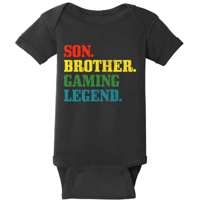 Vintage Retro Gamer Gift Son Brother Gaming Legend Baby Bodysuit