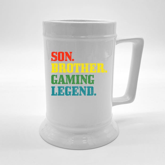 Vintage Retro Gamer Gift Son Brother Gaming Legend Front & Back Beer Stein