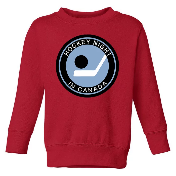 Vintage Retro Hockey Night In Canada Hockey Player Team Toddler Sweatshirt