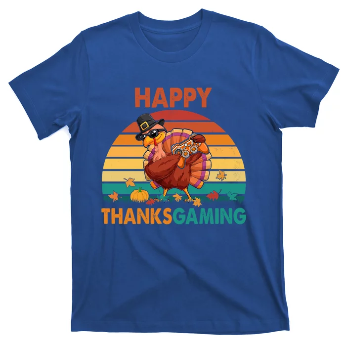 Vintage Retro Happy Thanksgiving Gaming Dabbing Turkey Gamer Cute Gift T-Shirt