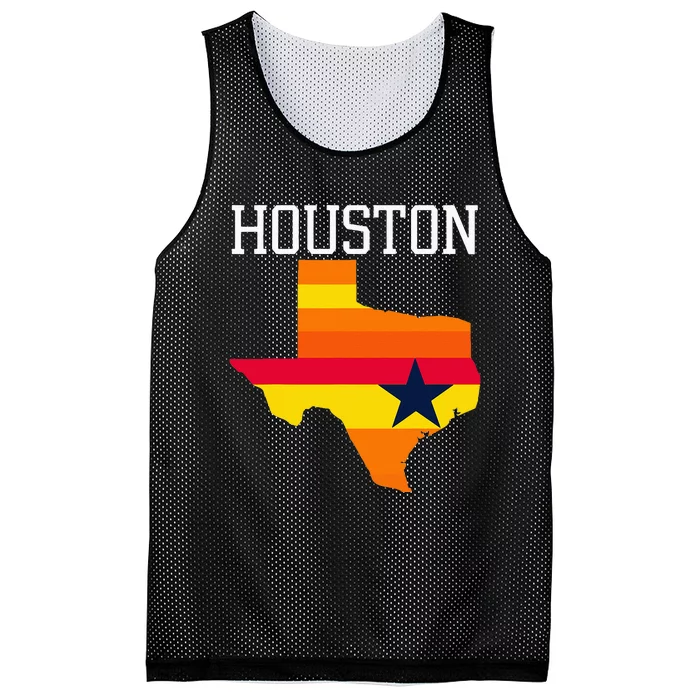 Vintage Retro Houston Texas Mesh Reversible Basketball Jersey Tank