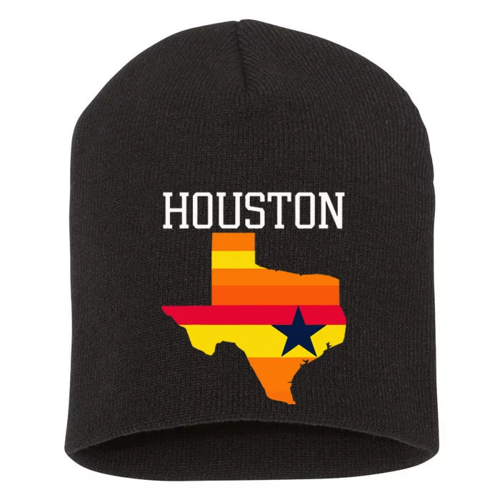 Vintage Retro Houston Texas Short Acrylic Beanie