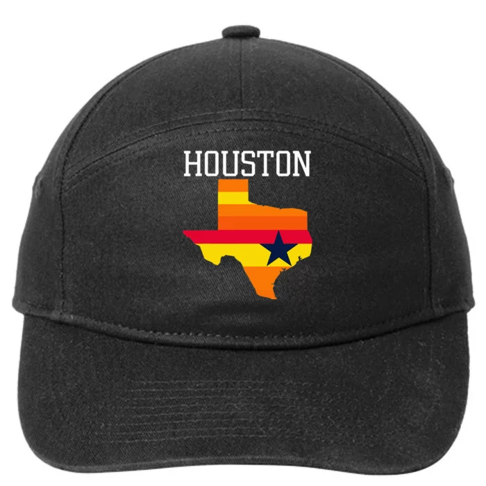 Vintage Retro Houston Texas 7-Panel Snapback Hat