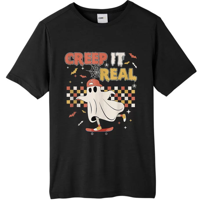 Vintage Retro Halloween Creep It Real Ghost Boy Fall ChromaSoft Performance T-Shirt