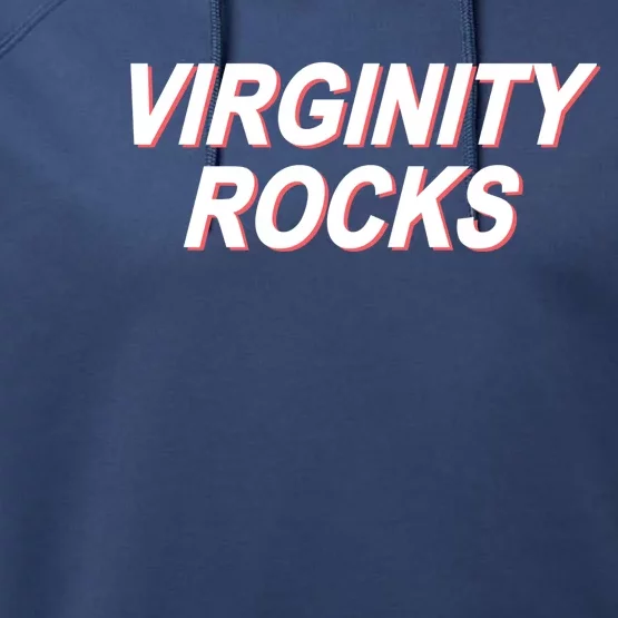 Virginity Rocks Heather Performance Fleece Hoodie